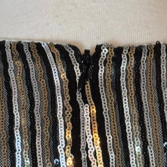 CECE All-Over Multicolor Black Gold Silver Sequin Mini Sheath Dress Women’s M - Picture 7 of 9